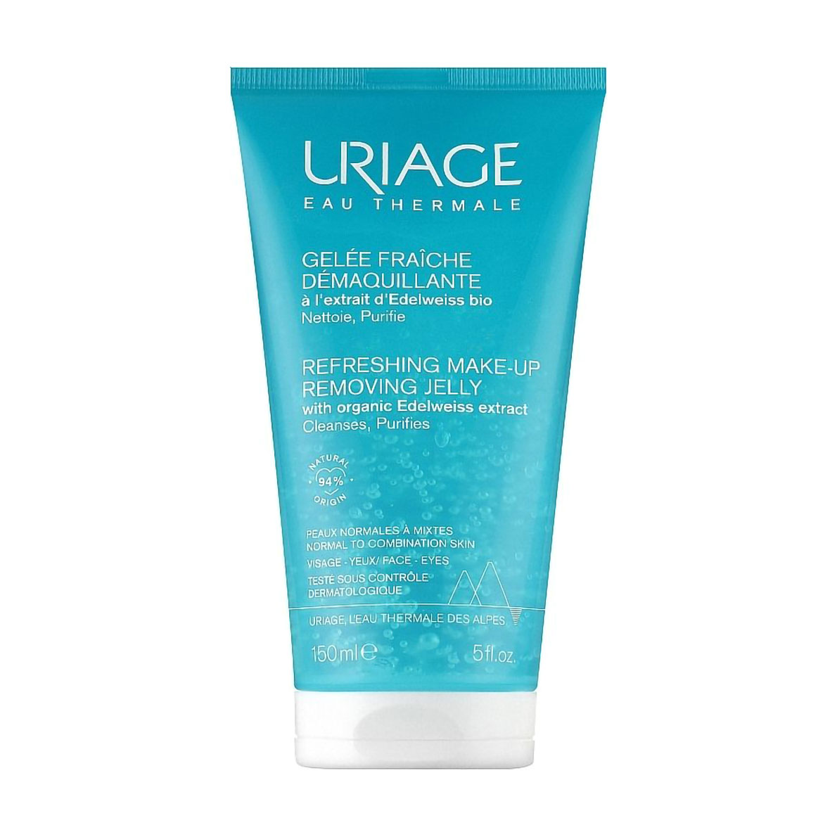 Очищувальне желе для зняття макіяжу Uriage Refreshing Make-Up Removing Jelly для нормальної та комбінованої шкіри, 150 мл